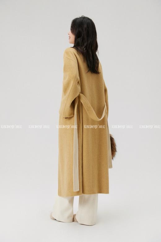 【门店同款】ENJOY冬季“暖冬知性”皮扣立领双色长款大衣 168143996 商品图12