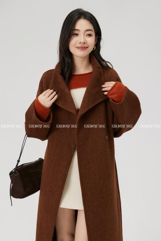 【门店同款】ENJOY冬季“暖冬知性”小立领收腰长款大衣 168144139 商品图2