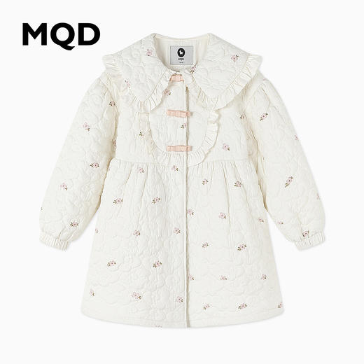 【秒】【专柜同款】MQD童装女童翻领棉衣中长款冬装新款儿童外套 商品图1
