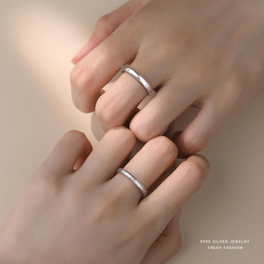 【星芒之恋】S999纯银满天星四芒星纹理开口戒指【YXS-K2429】 商品图2