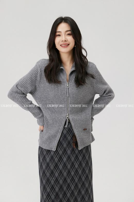 【门店同款】ENJOY冬季“暖冬知性”双头拉链小立领针织上衣 168044120 商品图6