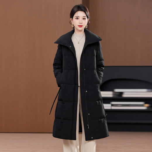 丁摩长款羽绒服鹅绒女冬季新款加厚保暖修身洋气质女士羽绒衣外套显瘦 ALW23506 商品图2