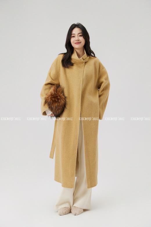 【门店同款】ENJOY冬季“暖冬知性”皮扣立领双色长款大衣 168143996 商品图10