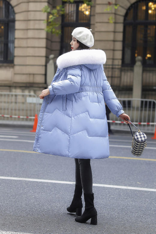 卉遇&长款连帽大毛领羽绒服HY-45 商品图6