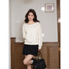 鹿向南「云朵山茶」设计感奶白色波点蝴蝶结卫衣显瘦长袖上衣女秋L58705 商品缩略图1