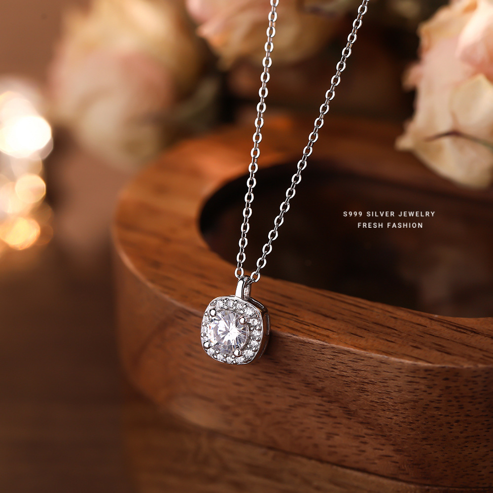 【星辰方糖】S999纯银满天星方糖吊坠项链【YXS-A4791】