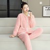 秋冬加厚加绒珊瑚绒法兰绒简约纯色长袖居家单件上衣家居服睡衣女 商品缩略图2