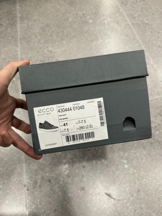 正品 ecco爱步 休闲编织系带 透气 低帮 休闲鞋 男款 蓝色 全新原盒 尺码41号0479 商品图5