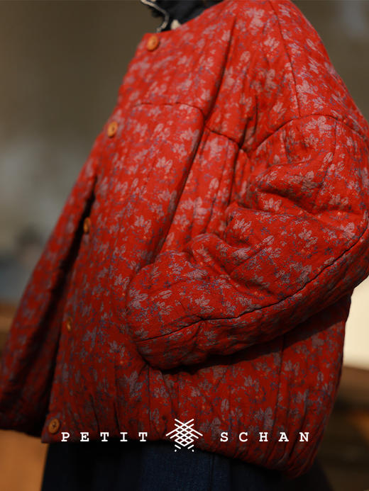 PETIT SCHAN小闪 CLO#988 Plump 圆圆乎乎 亚麻短款绵羊毛冬款棉服外套 商品图3