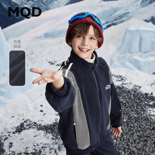 【MQD】男大童冬季学院风潮酷休闲运动立领外套 商品图0
