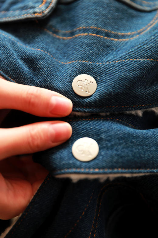 羊羔毛牛仔大外套，美式复古情侣夹克。丹宁翻领设计棉服C120960 商品图14