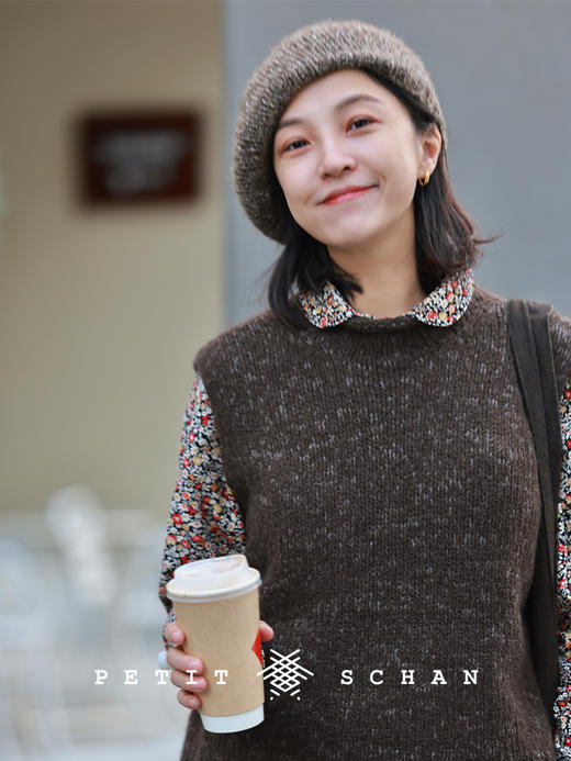 PETIT SCHAN小闪 CLO#994 black rice porridge 黑米粥 牦牛绒羊毛手纺纱手编背心 商品图0