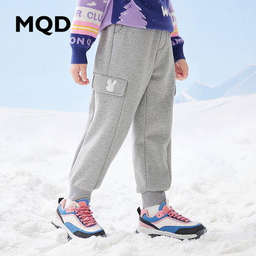 【秒】【专柜同款】MQD童装女童冬季新款加绒针织裤儿童运动裤卫裤潮 商品图1