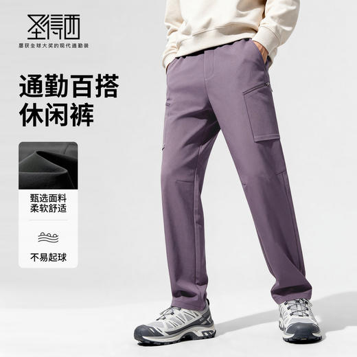 圣得西2025年冬季休闲松紧长裤男士户外直筒舒适百搭时尚休闲裤 商品图3