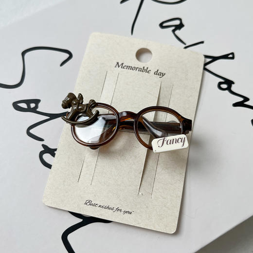 少女可爱木马元素眼镜发夹-纪念日百货门店同款167997762 商品图1