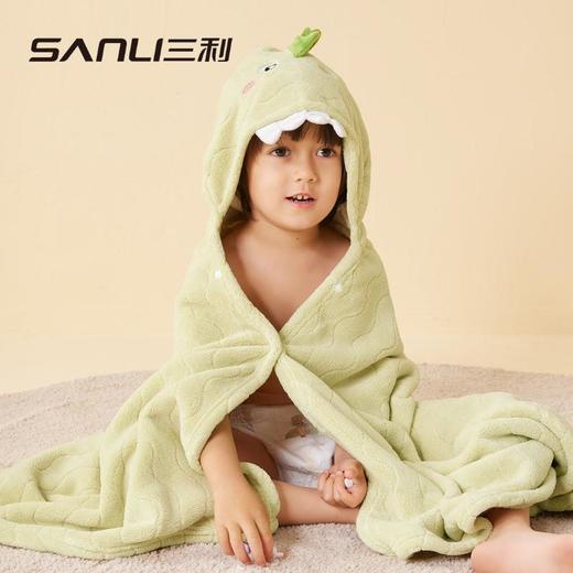 三利毛巾新款儿童披风立体卡通连帽斗篷宝宝可穿浴巾珊瑚绒大浴衣 商品图2
