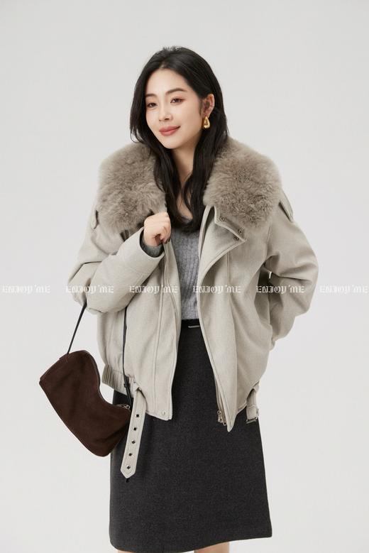 【门店同款】ENJOY冬季“游牧漫寻”羊毛领派克羽绒服 167695300 商品图0