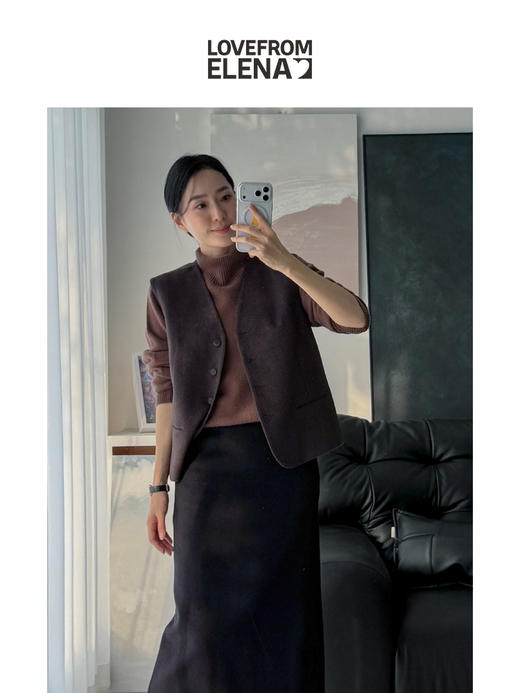 羊绒&羊毛混纺 北欧风简约毛呢马甲 商品图6