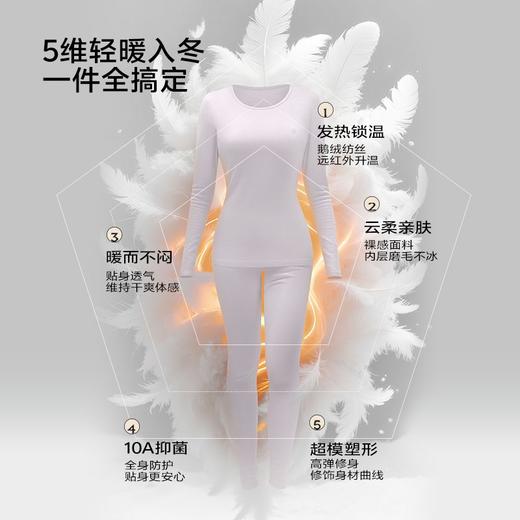 都市丽人保暖内衣女套装优可羽绒加拿大鹅绒保暖衣秋衣秋裤LWHAC1 商品图2