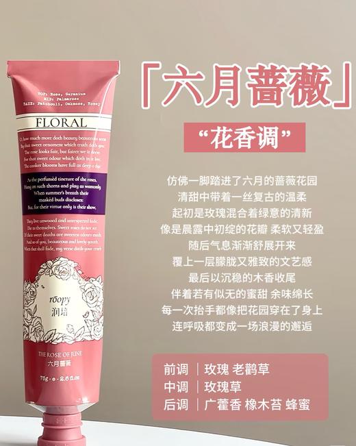 roopy润培护手霜植物香氛补水滋润不油腻75g 商品图0