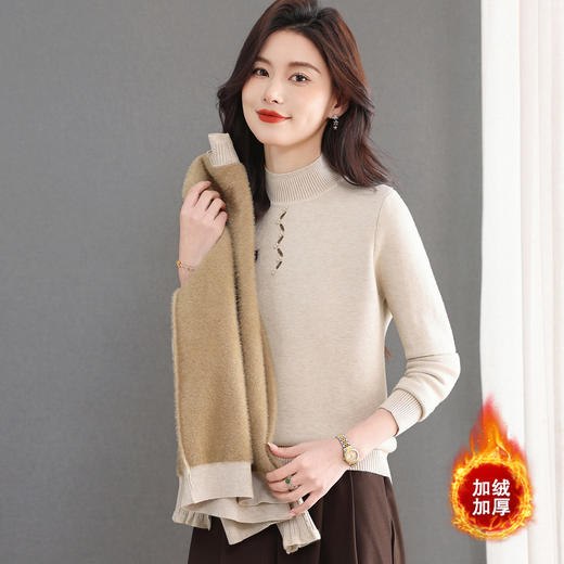 CC 103-66338加绒厚款毛衣洋气简单大方小衫 商品图0