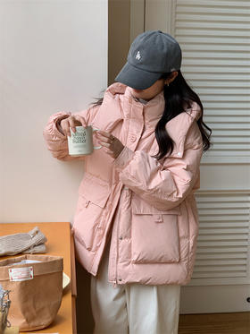 卉遇&甜美学院风三粒扣白鸭绒羽绒服HY-53★