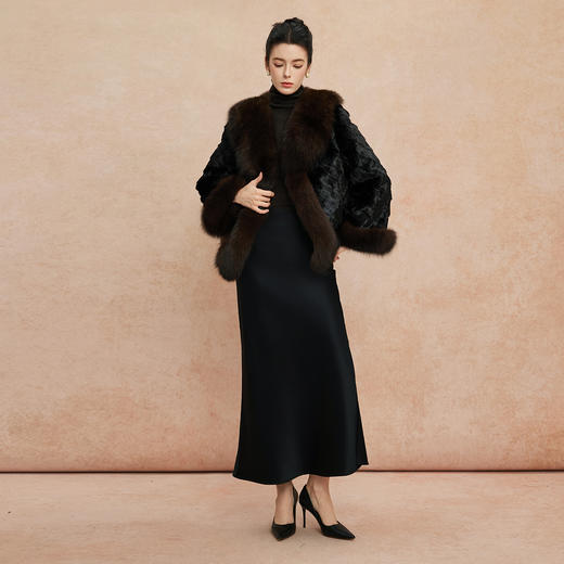 QP605斯尔丽2025冬季新款进口狐狸毛贵妇皮草高级复古奢华皮草长外套 商品图3
