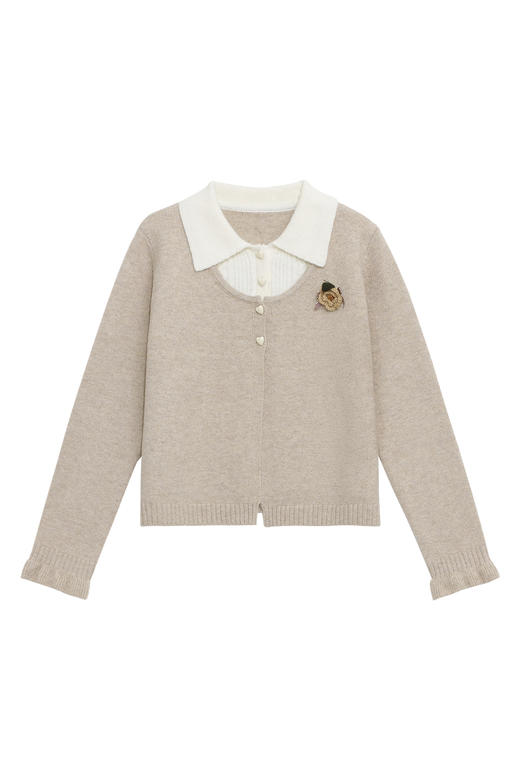 鹿向南【寻秋书信】秋季新款韩系慵懒假两件毛衣减龄显瘦针织衫女DYL662164 商品图2