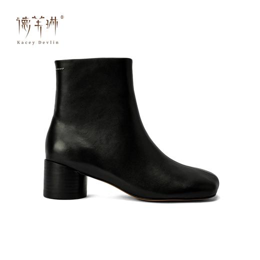 德芙琳｜鹿皮法式复古粗跟短靴女 商品图2