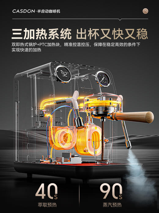 【杨幂推荐】2025新款凯度灵萃MR2半自动咖啡机家用式小型美意 商品图2