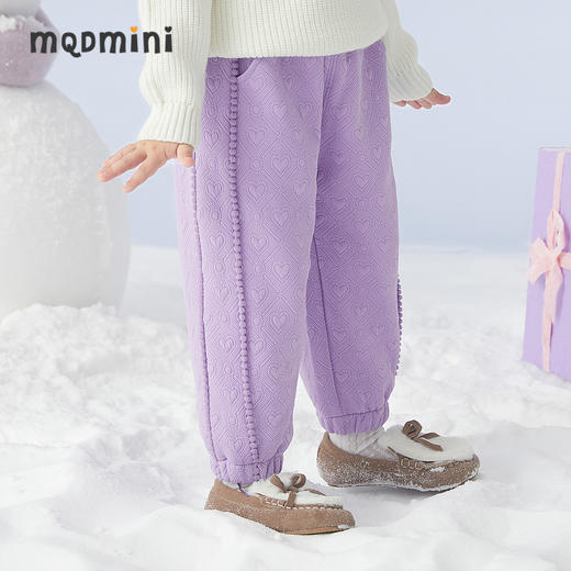 【秒】【专柜同款】MQD童装女童冬季新款加绒针织裤女宝宝加厚裤子潮 商品图1