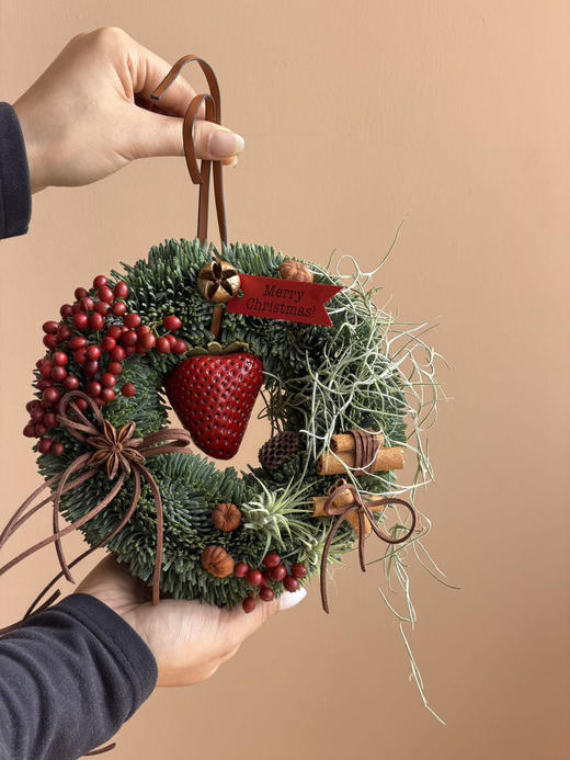 草莓甜甜圈迷你圣诞花环 商品图0
