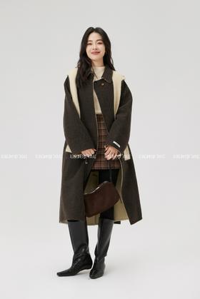 【门店同款】ENJOY冬季“暖冬知性”朗姆柠檬长款披肩大衣 168143953