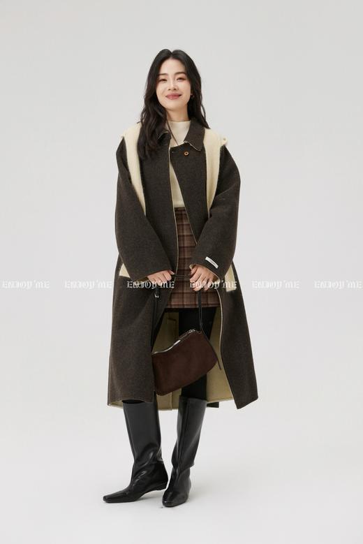 【门店同款】ENJOY冬季“暖冬知性”朗姆柠檬长款披肩大衣 168143953 商品图0