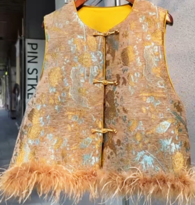 Famecoco范可儿秋冬款新中式马夹FAD8CA200