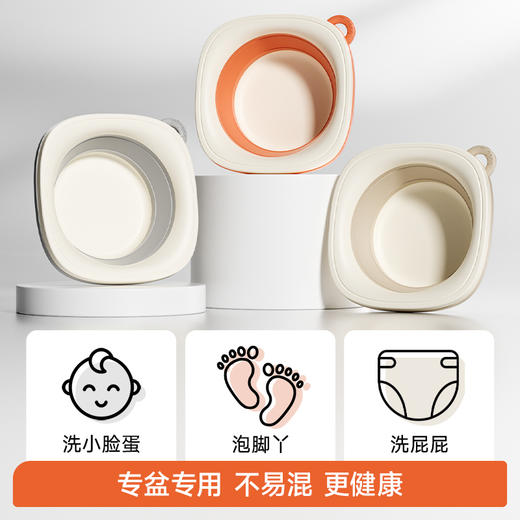【冬日暖佣】曼龙mloong宝宝婴儿洗脸盆洗脚盆洗屁屁盆加厚可折叠脸盆 商品图2