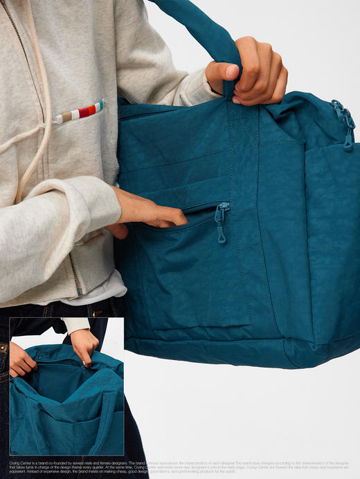 CryingCenter单肩手提大容量托特可套拉杠箱行李健身包大号 商品图3