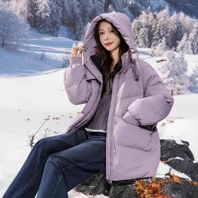 新国标90白鸭绒加肥加大码胖mm200斤中长款撞色拼接羽绒服女2504