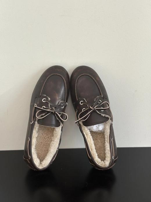 羊羔毛 牛皮乐福休闲鞋  A-5604 商品图3