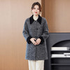 丁摩秋冬新款双面羊毛大衫单排扣撞色大衣通勤穿搭接拼领毛呢外套ALW23527 商品缩略图1