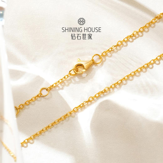 【计价黄金】【现货】钻饰世家  足金999.9 O字链/闪O链项链 黄金项链 0字链999足金项链锁骨链黄金颈饰（约1.4克）【此商品无质量问题不支持退换货】 商品图3