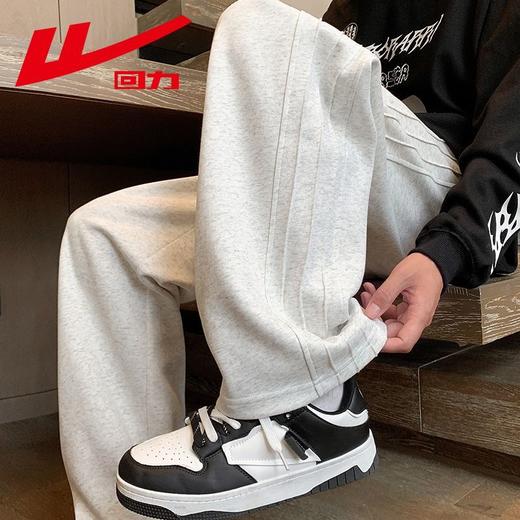 回力卫裤男款加绒秋冬季新款宽松直筒阔腿休闲裤垂感运动长裤子男 商品图2