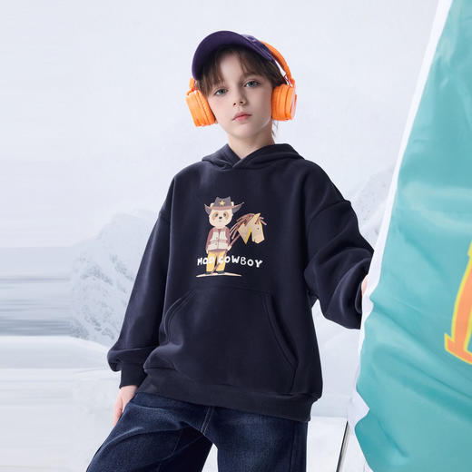 【MQD】童装男童连帽加绒卫衣秋冬新款儿童长袖内搭男大童打底 商品图4