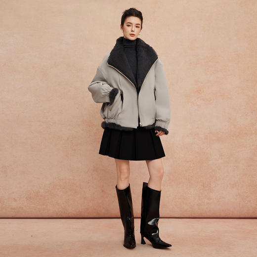 QP606斯尔丽25新款派克服兔毛双面双穿多种穿搭时尚宽松适合小个子皮草 商品图8