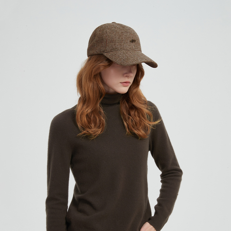 【2件9折】【Petit Bari】(多色)复古英伦格纹羊毛混纺鸭舌帽