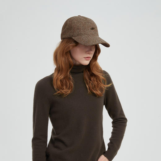 【2件9折】【Petit Bari】(多色)复古英伦格纹羊毛混纺鸭舌帽 商品图0