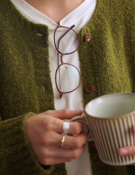 苔藓绿复古毛衣巨显白超治愈绿野仙踪羊毛开衫 商品图4