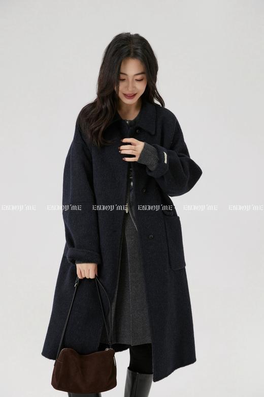 【门店同款】ENJOY冬季“暖冬知性”翻领排扣长款大衣 167950278 商品图2