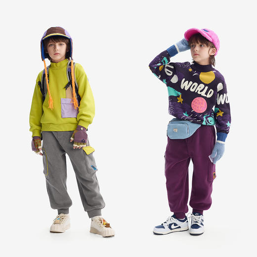 【MQD】童装儿童针织裤冬季新款男童加绒加厚保暖宽松束脚裤 商品图3