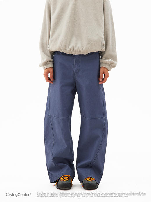 CryingCenter法工蓝洗水中腰遮胯弯刀香蕉长裤 男女同款哭喊中心 商品图4